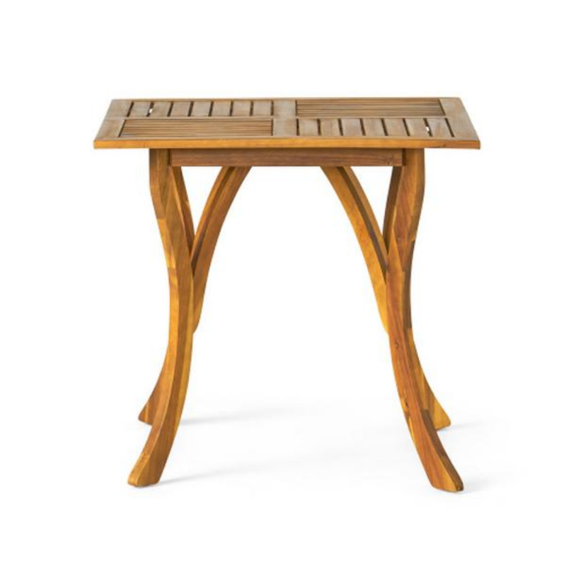Outdoor Acacia Wood Dining Table - Square Design, Natural Brown
