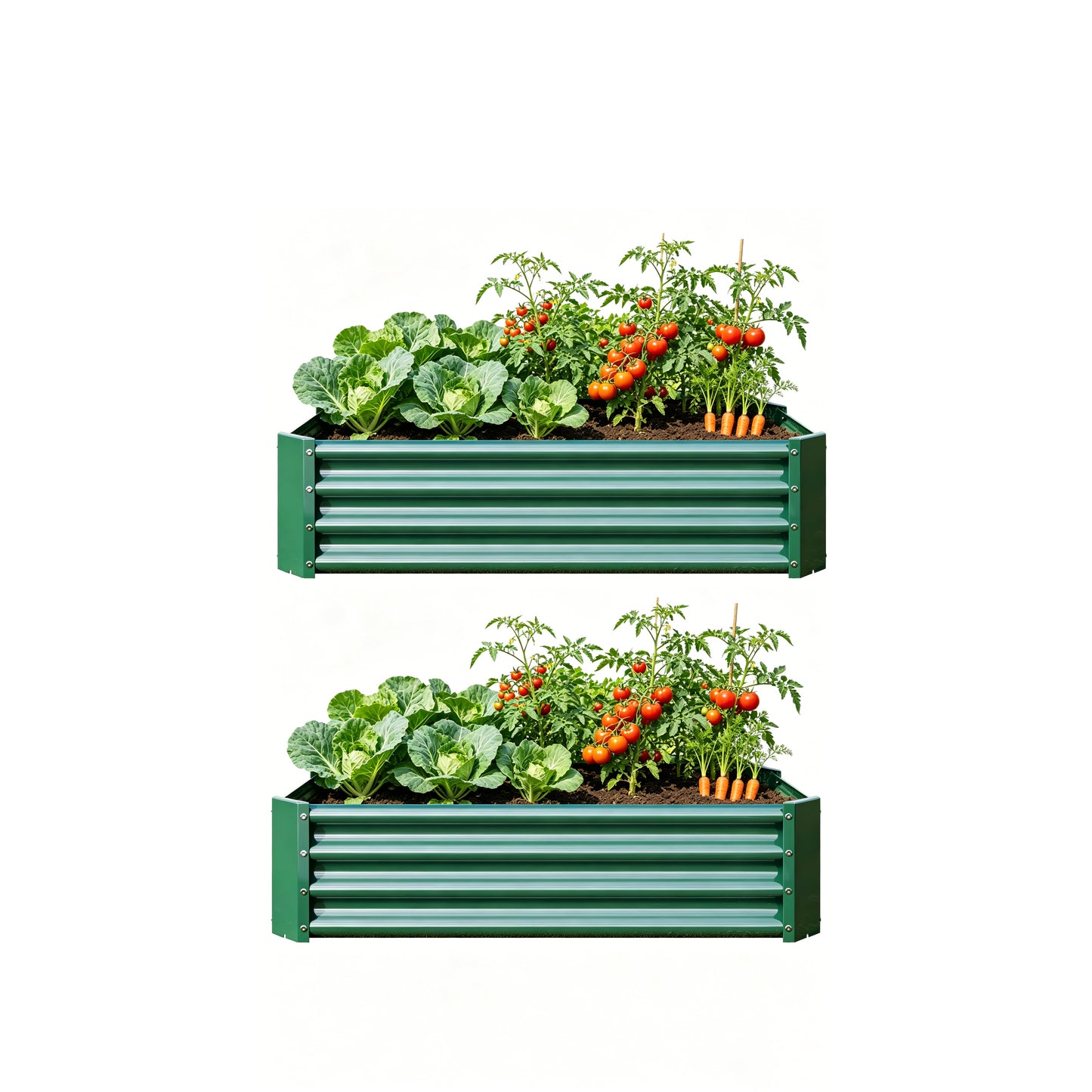 Metal Raised Garden Bed - 2PCS 4' x 2' x 1' Planter for Vegetables & Herbs