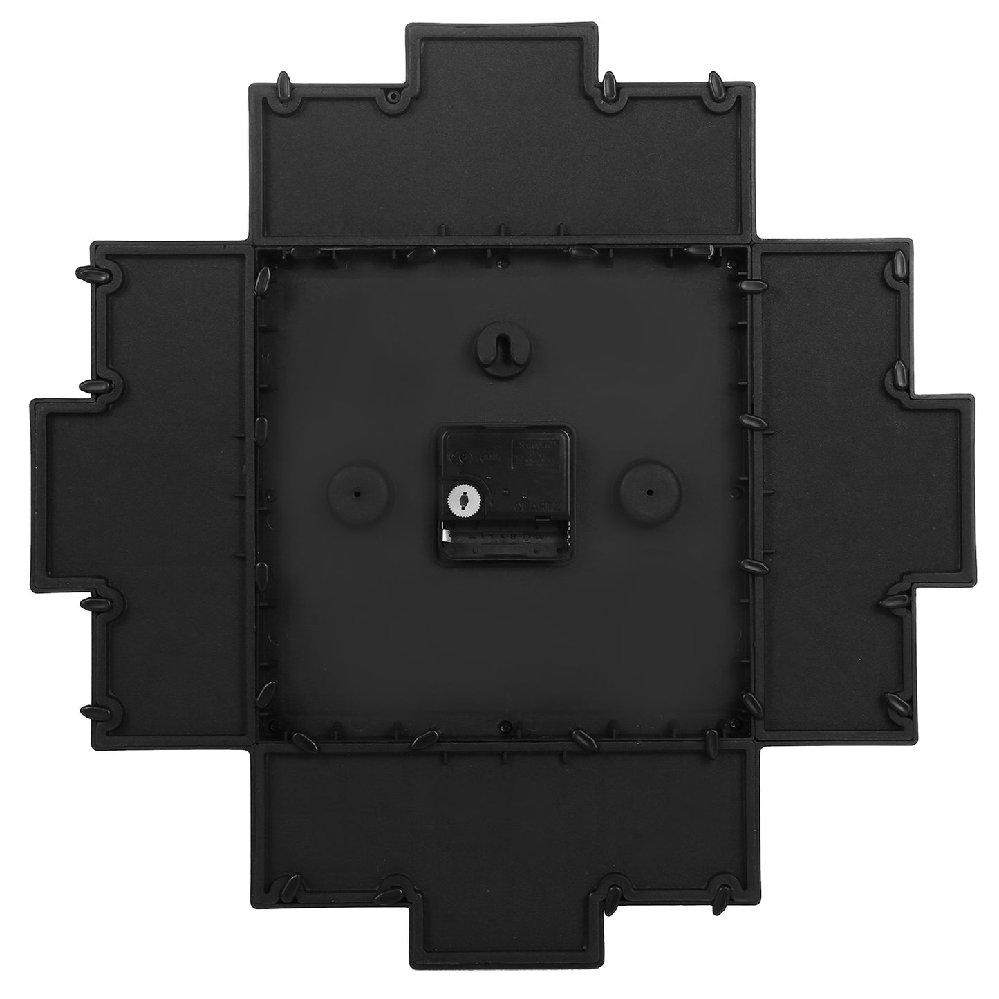Photo Frame Wall Clock - 12 Picture Collage, Black