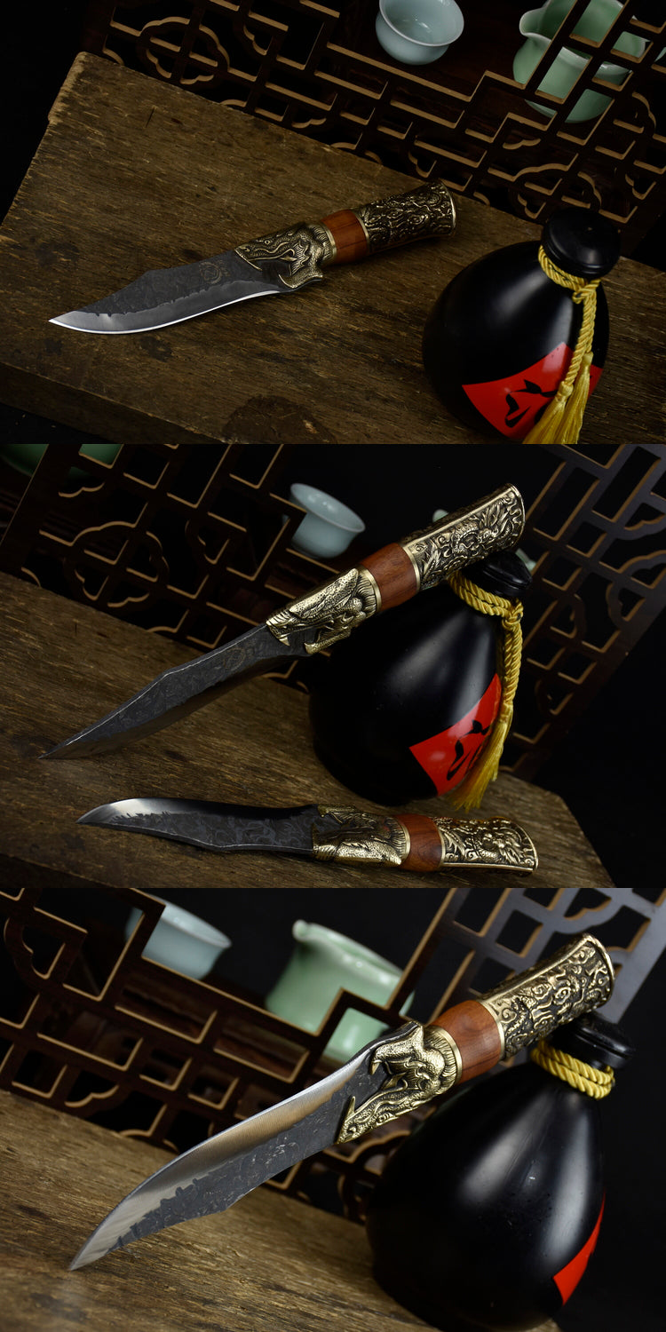 Bone Knife with Rosewood Handle - 14cm Blade for Kitchen Use