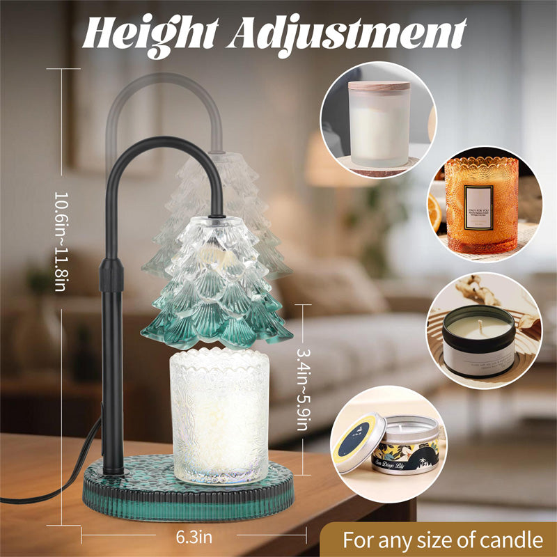 Candle Warmer Lamp with Timer & Dimmer - Adjustable Green Wax Melt