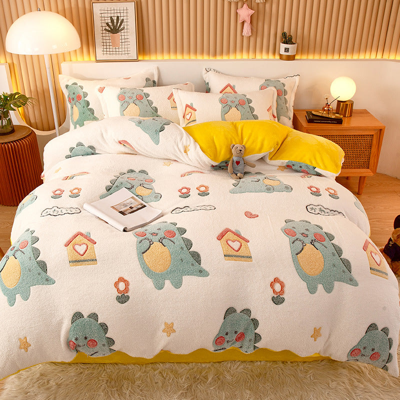 Coral Fleece Duvet Cover Set - Multiple Sizes & Styles