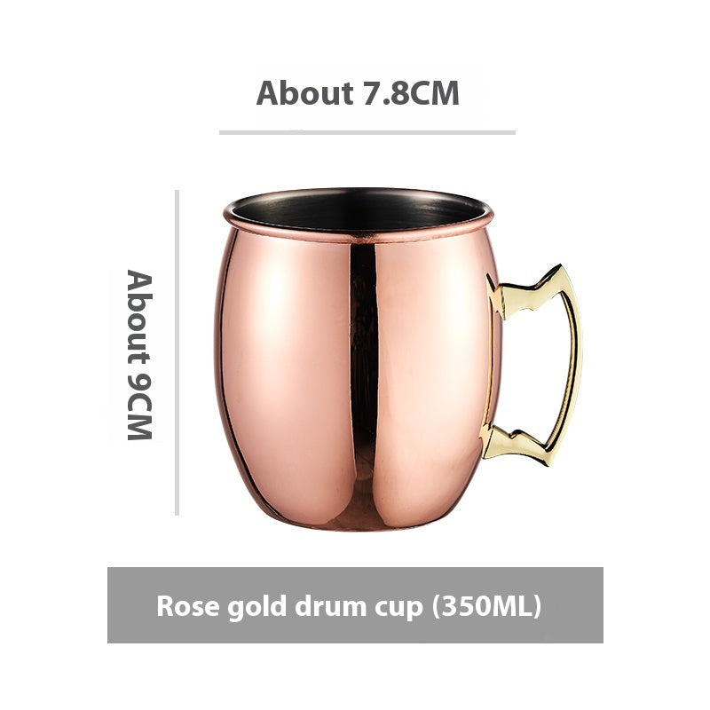 Stainless Steel Moscow Mule Cup Set - Copper Plated Drinkware for Bar & Home