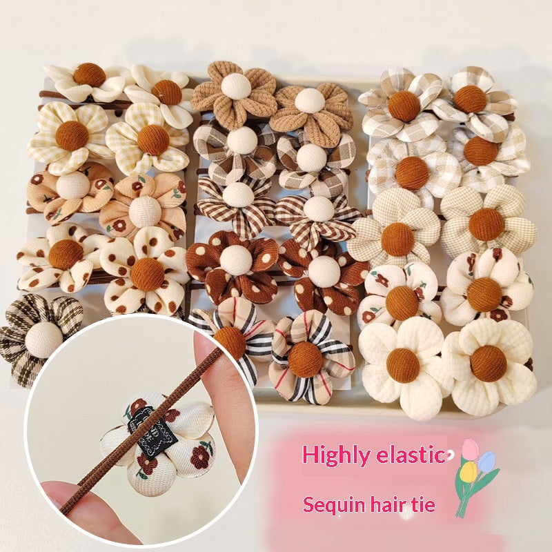 Soft Fabric Hair Ties Set For Girls - Ponytail & Bun Styling