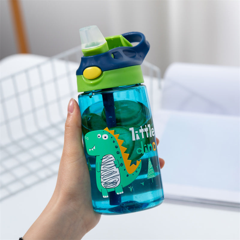 Children's Leak-proof Portable Plastic Straw Cup - Drop-proof, Reusable, Kids Drinkware