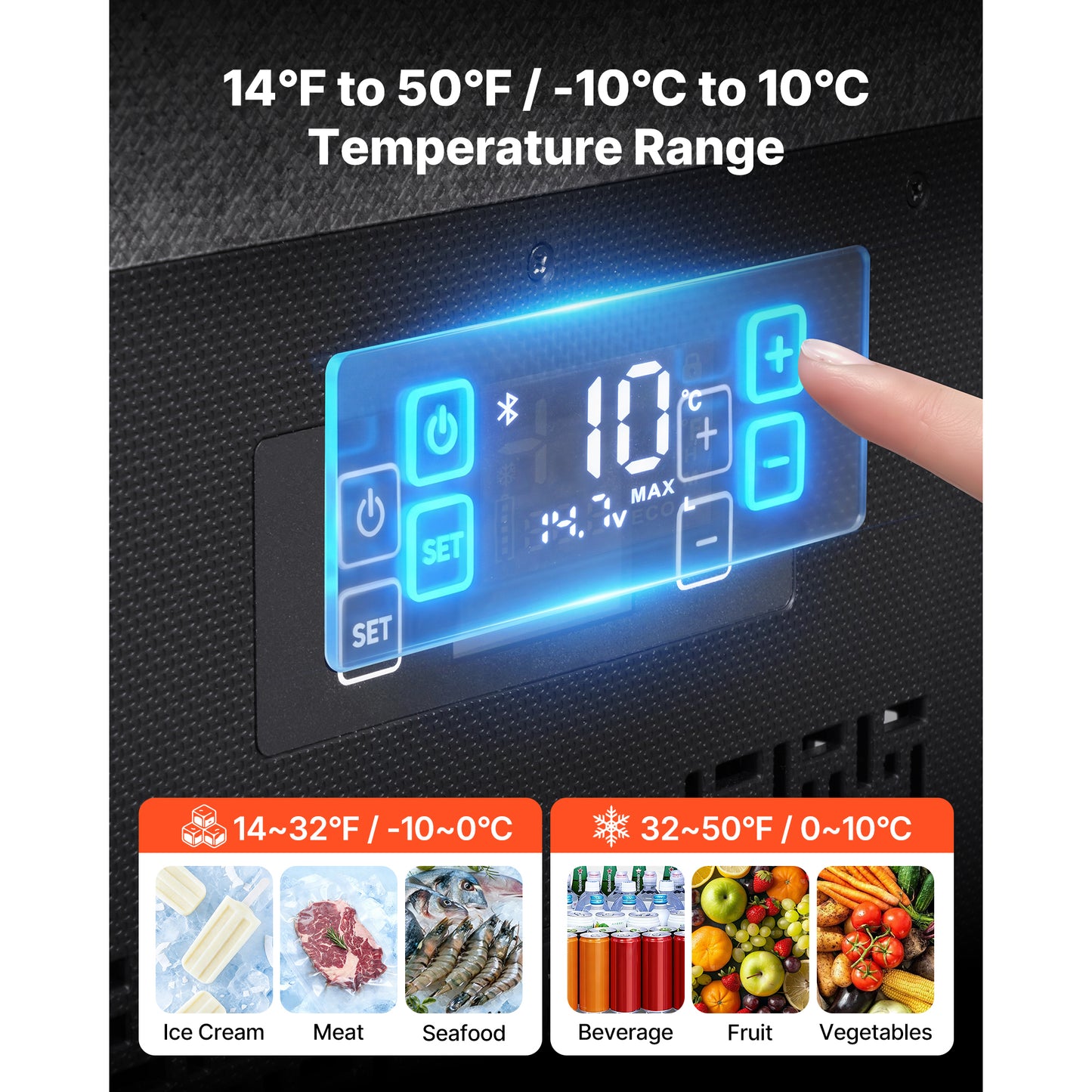 12V Portable Car Refrigerator 42QT/40L Cooler with APP Control, Ultra-Light Freezer for Camping & Travel