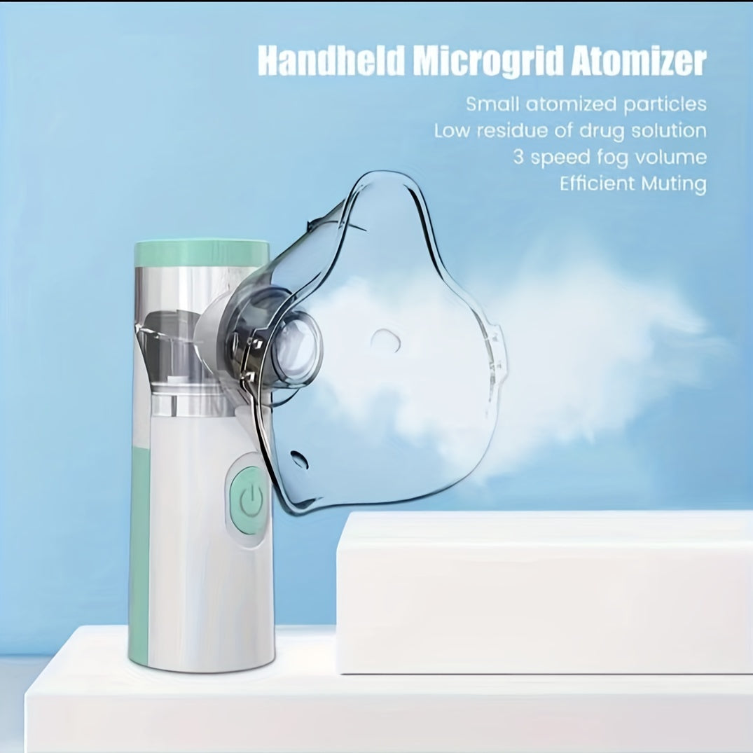 Portable Mesh Nebulizer Steam Inhaler for Travel and Home Use - Rechargable Ultrasonic Micro Mist Device