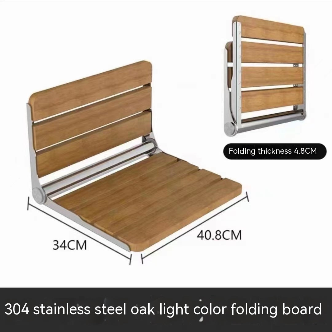 Wall-Mounted Folding Bath Stool with Load Capacity 200kg - Modern Bathroom Furniture