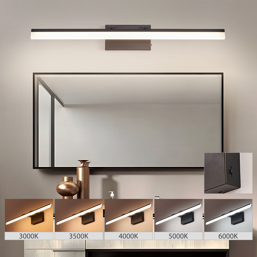 32 Inch Modern LED Vanity Light - Black Metal Wall Fixture