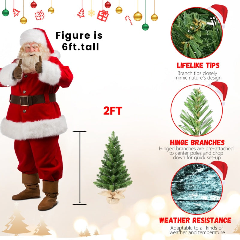 2ft PVC Desktop Christmas Tree - Set of 2