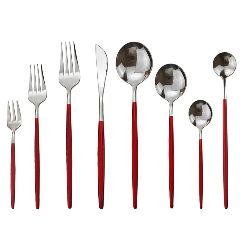 Stainless Steel Cutlery Set - Steak Knife, Fork & Spoon - Multiple Finishes