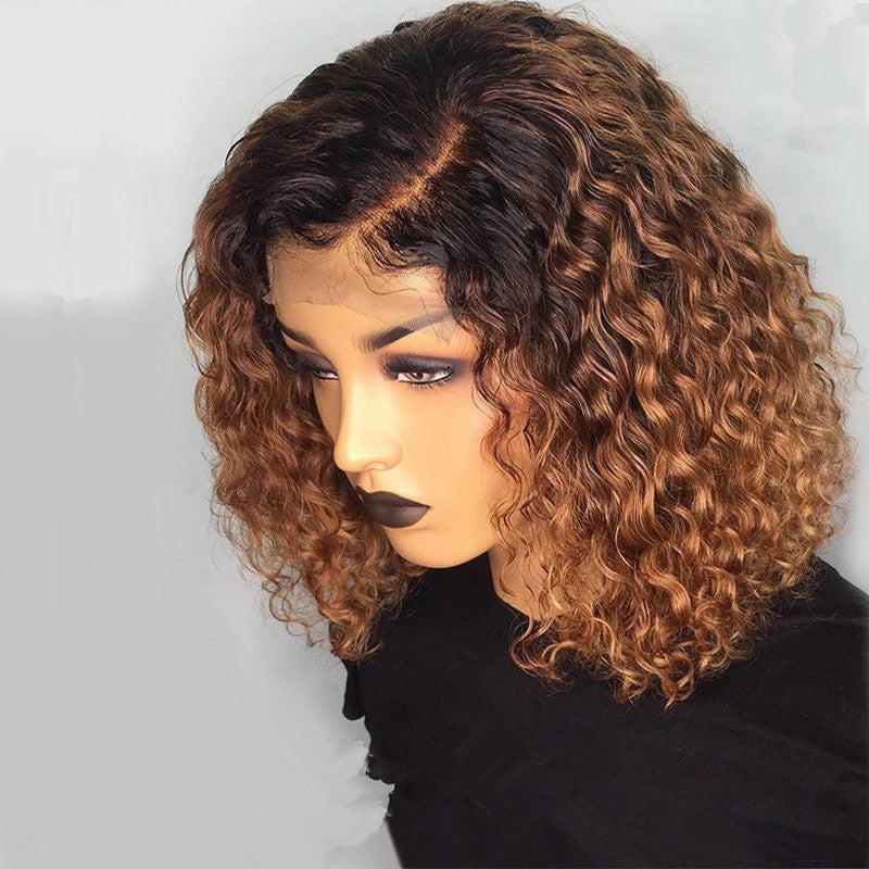 African Small Curly Wig for Women - Short Natural Hair, Black