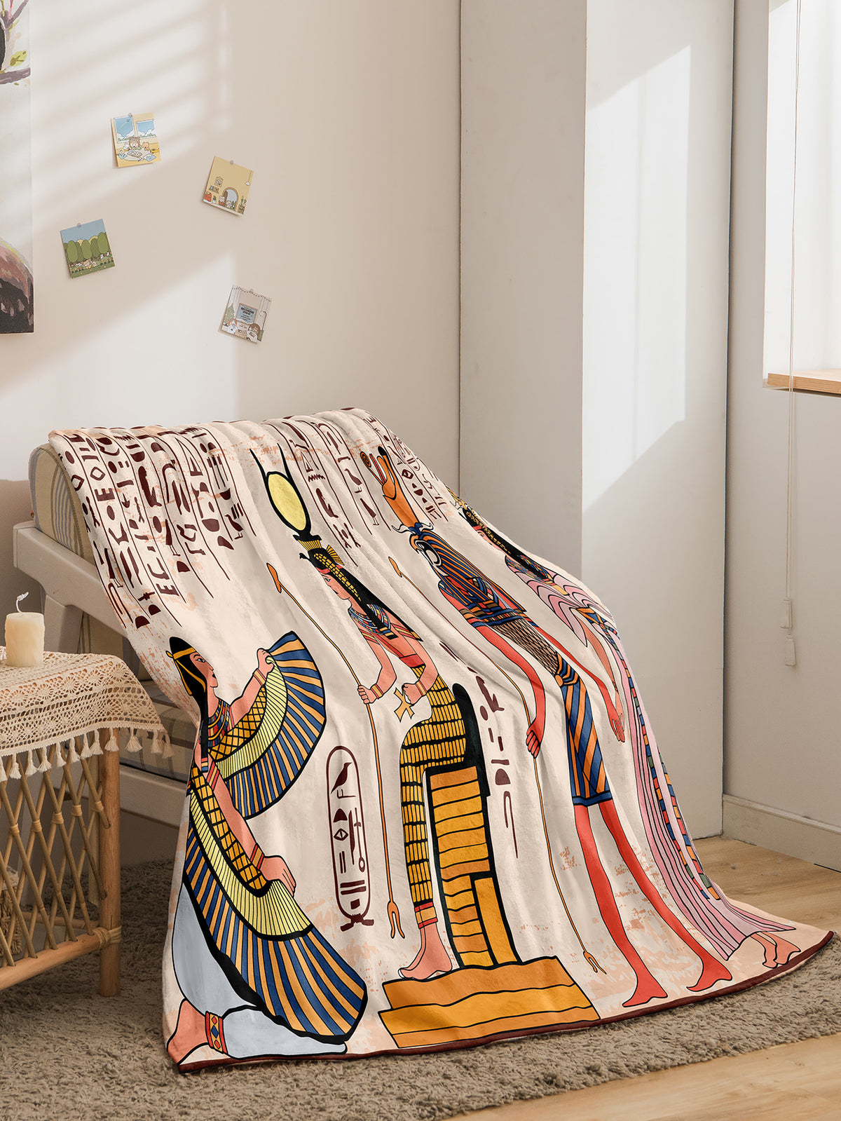 Indian Style Flannel Blanket - Digital Print Bohemian Bedding