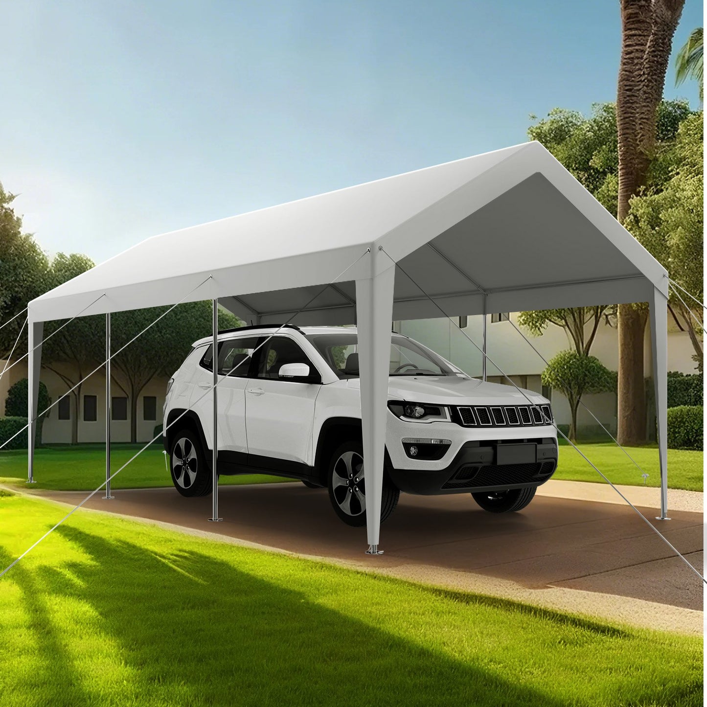 10x20 FT Heavy Duty Portable Carport Shelter Tent - Waterproof UV-Resistant Garage