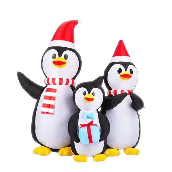 6FT Inflatable Christmas Penguin Family Decoration with LED Lights