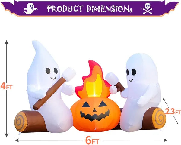 12FT Halloween Inflatable Ghost Decoration with LED Light