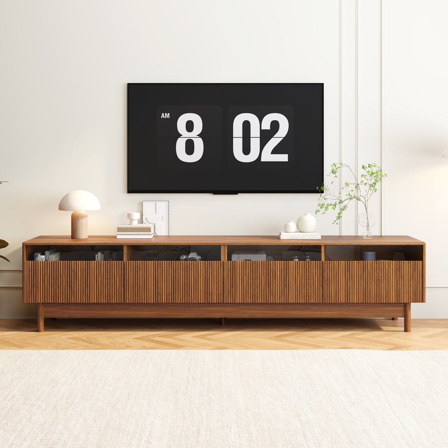 78-Inch TV Stand for Living Room - Modern Entertainment Center