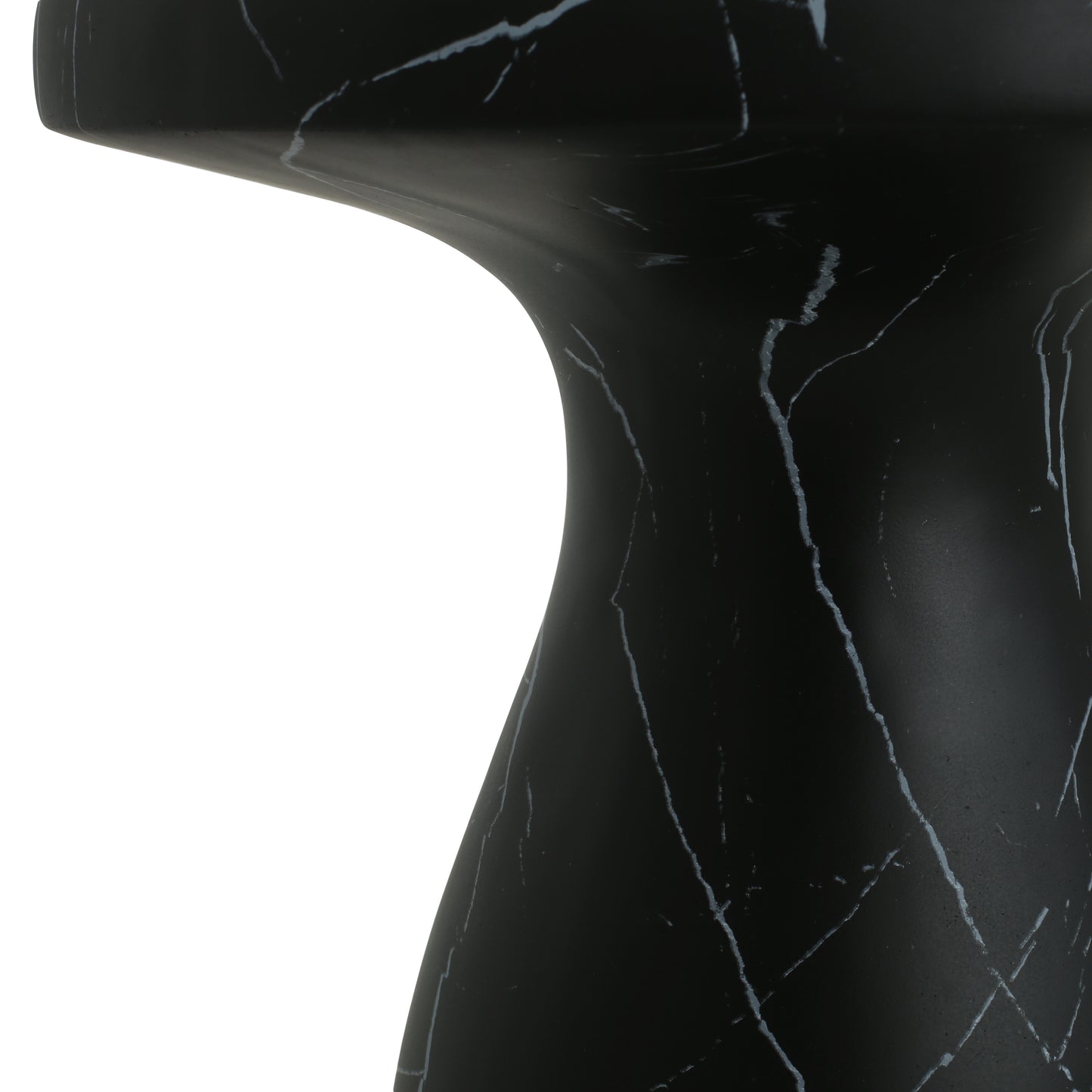 Outdoor Concrete Side Table - Black Marble Effect, 20x20x23