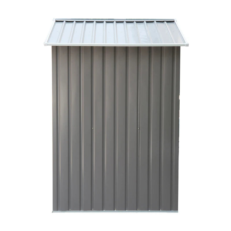 Outdoor Metal Storage Shed 7x4 ft with Foundation Kit, Lockable Doors, Ventilation, Gray