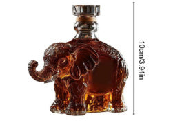 Decorative Glass Whiskey Bottle with Elephant and Deer Variants