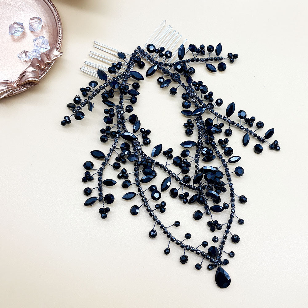 Handmade Forehead Hair Comb Pendant with Rhinestones – Multiple Colors