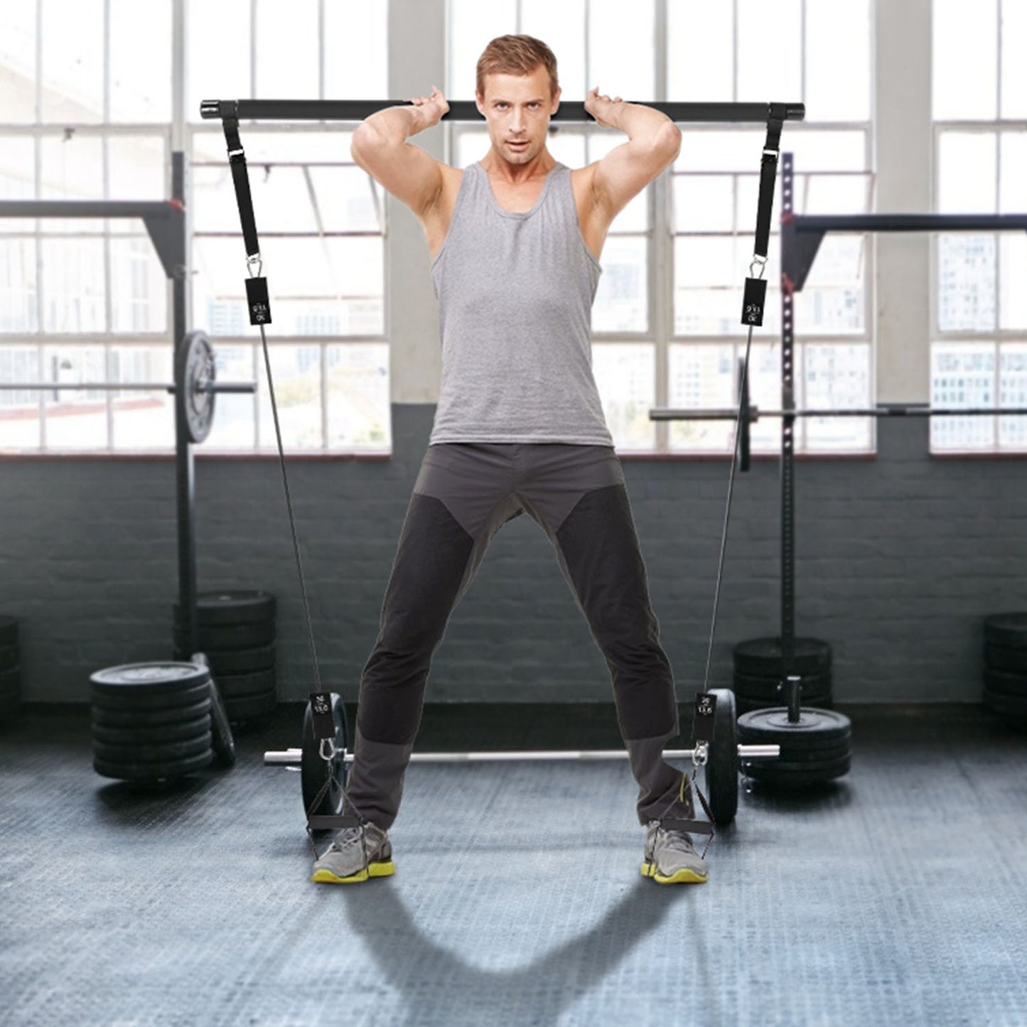 Multifunctional Pilates Bar Kit with Elastic Resistance Bands