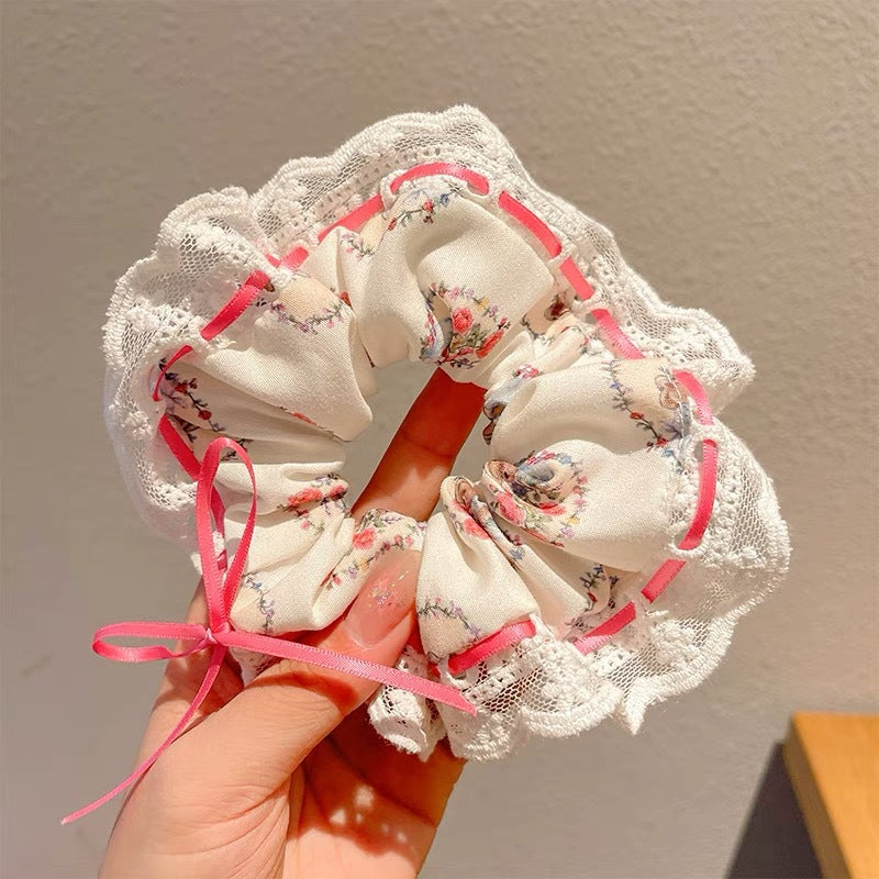 Summer Sweet Lace Scrunchie Hair Tie - Elegant Floral Hair Accessory