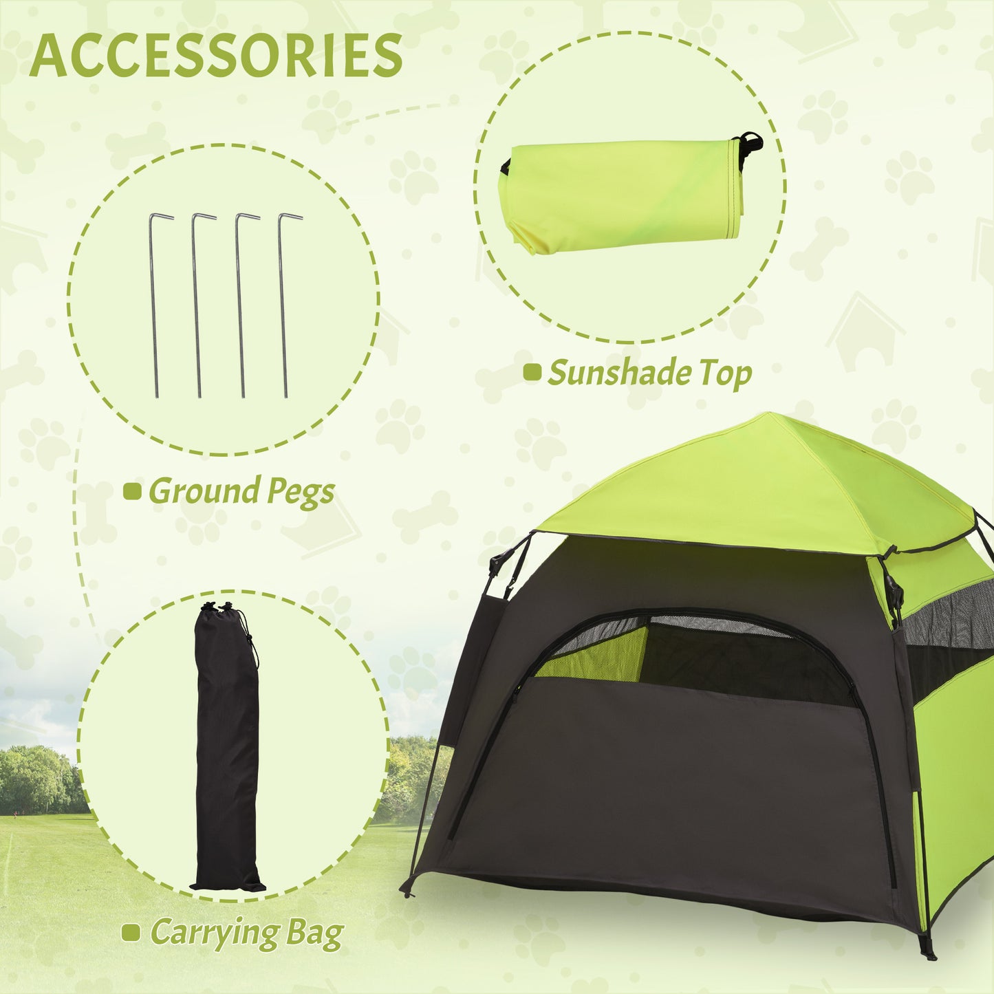 Large Dog Tent Portable Camping Shelter for Extra Large Dogs, Green