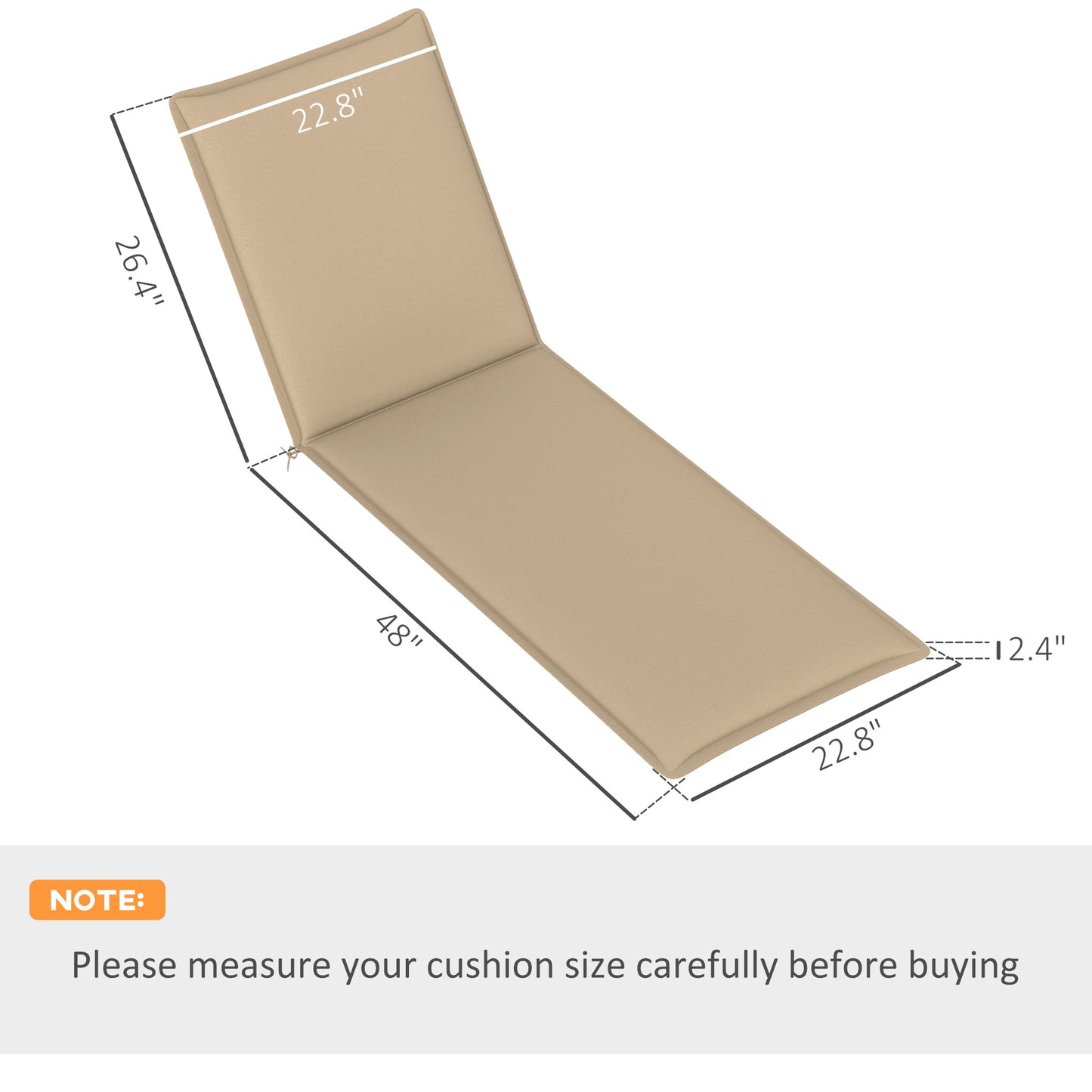 Outdoor Chaise Lounge Cushion Set of 2 - Foldable, UPF50+ Beige