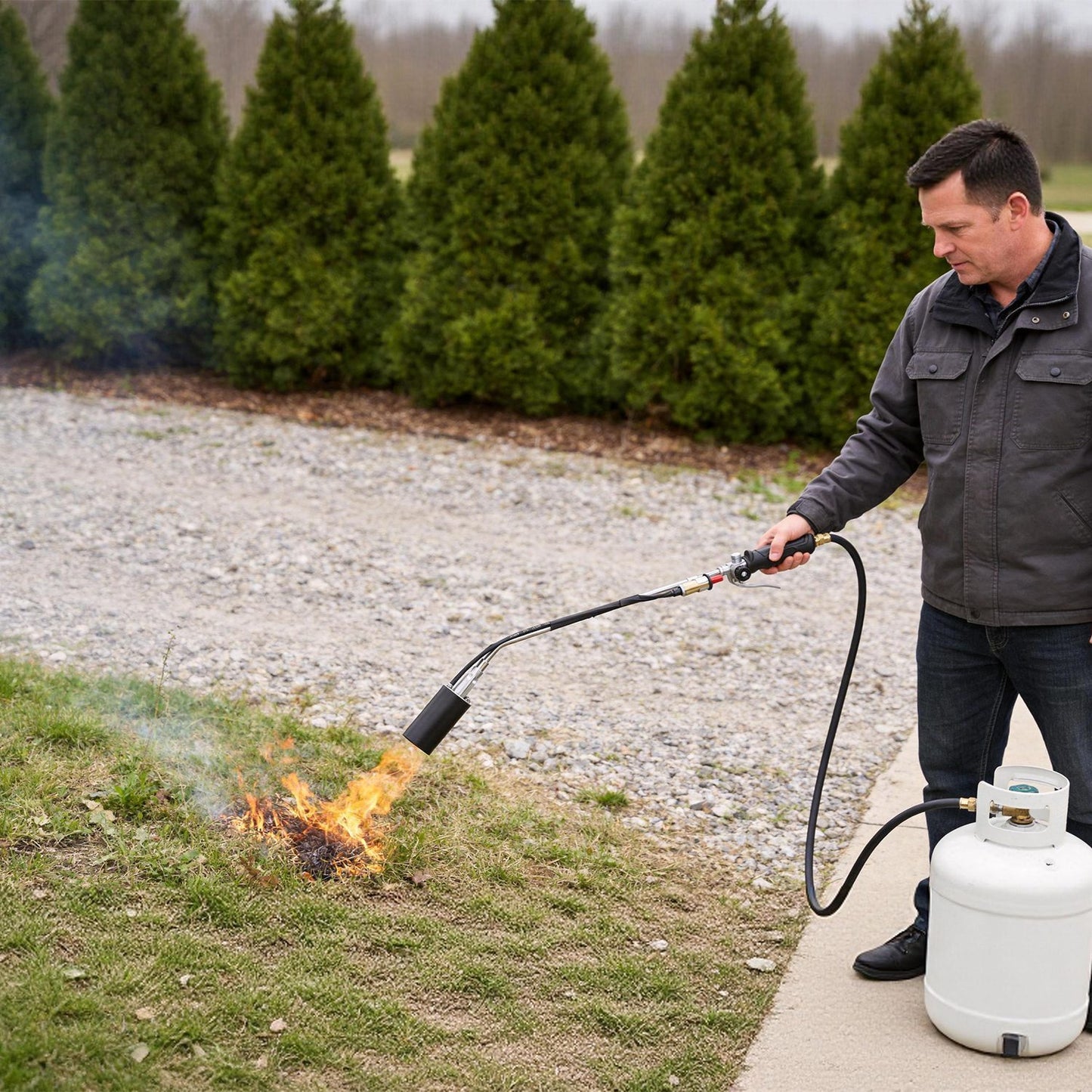 180,000 BTU Propane Weed Torch with 10ft Hose, Adjustable Flame, Fire Starter