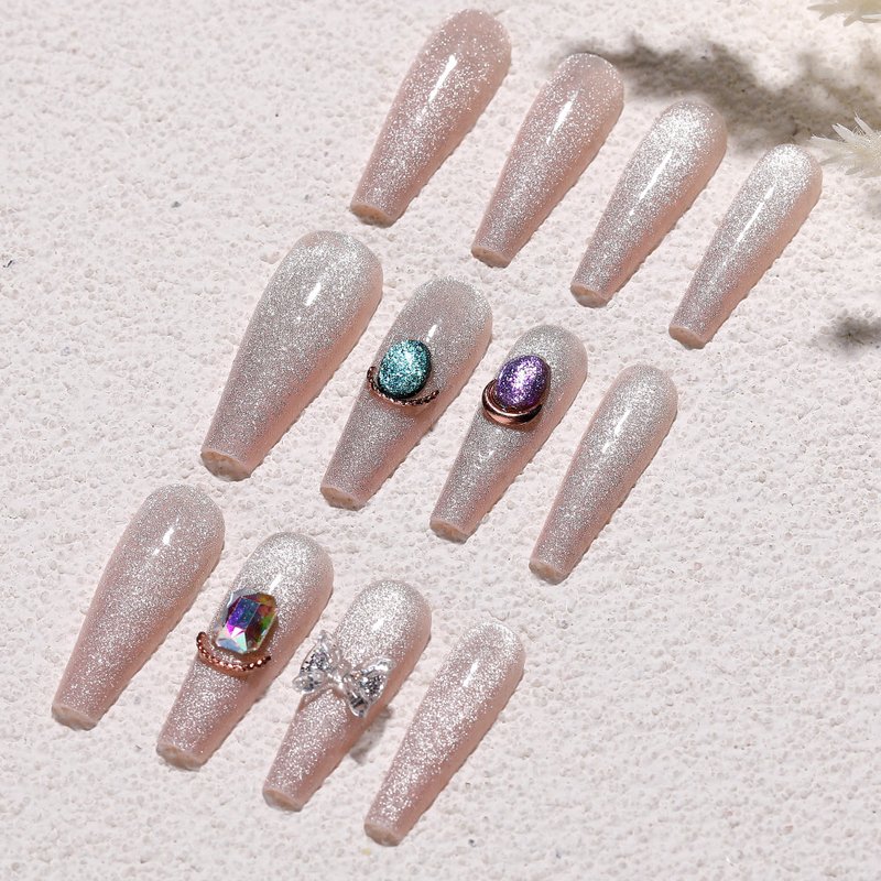 Fake Nail Patches with Jelly Glue - 24 Pieces