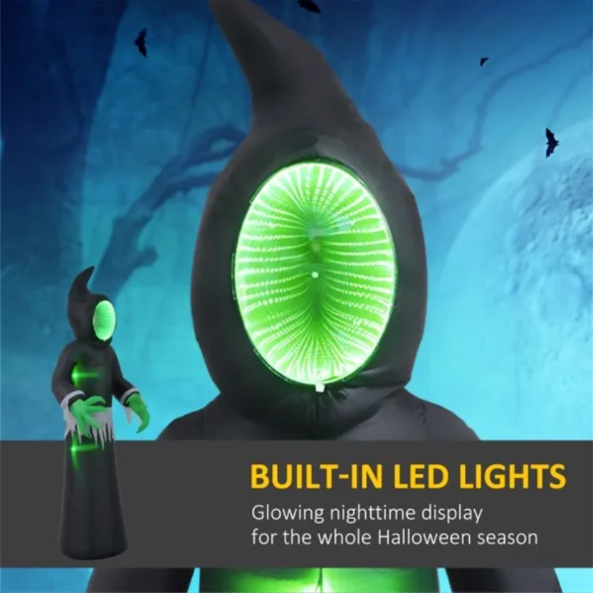 Inflatable Halloween Mirror Face Ghost with LED Lights