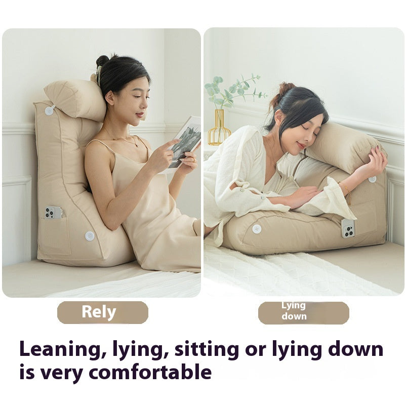 Removable Washable Waist Support Pillow - Bedside Cushion for Comfort