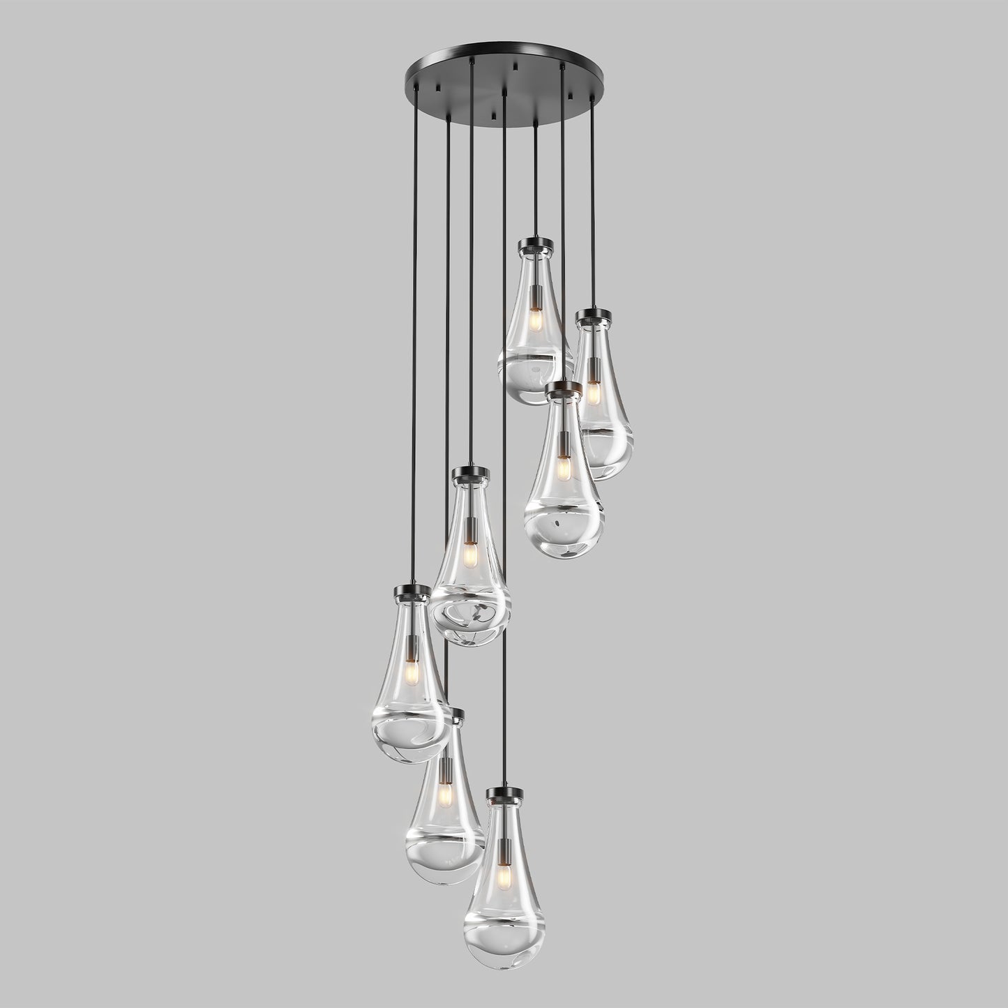 Modern Raindrop Pendant Light Chandelier - Adjustable Height