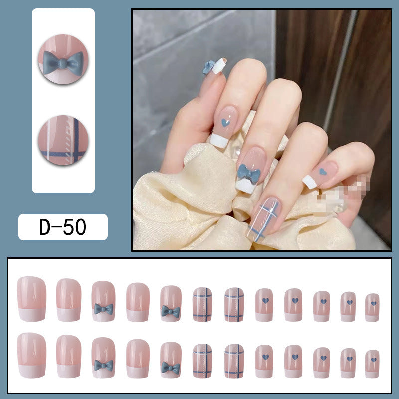 Wearable Nail Art Patches Set with Glue - Translucent Ice & Color Variants