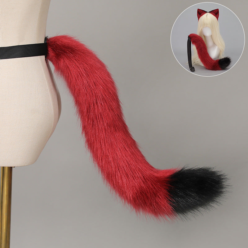Cat Ear Headband and Tail Set - Plush, Trendy Cat Costume Accessory
