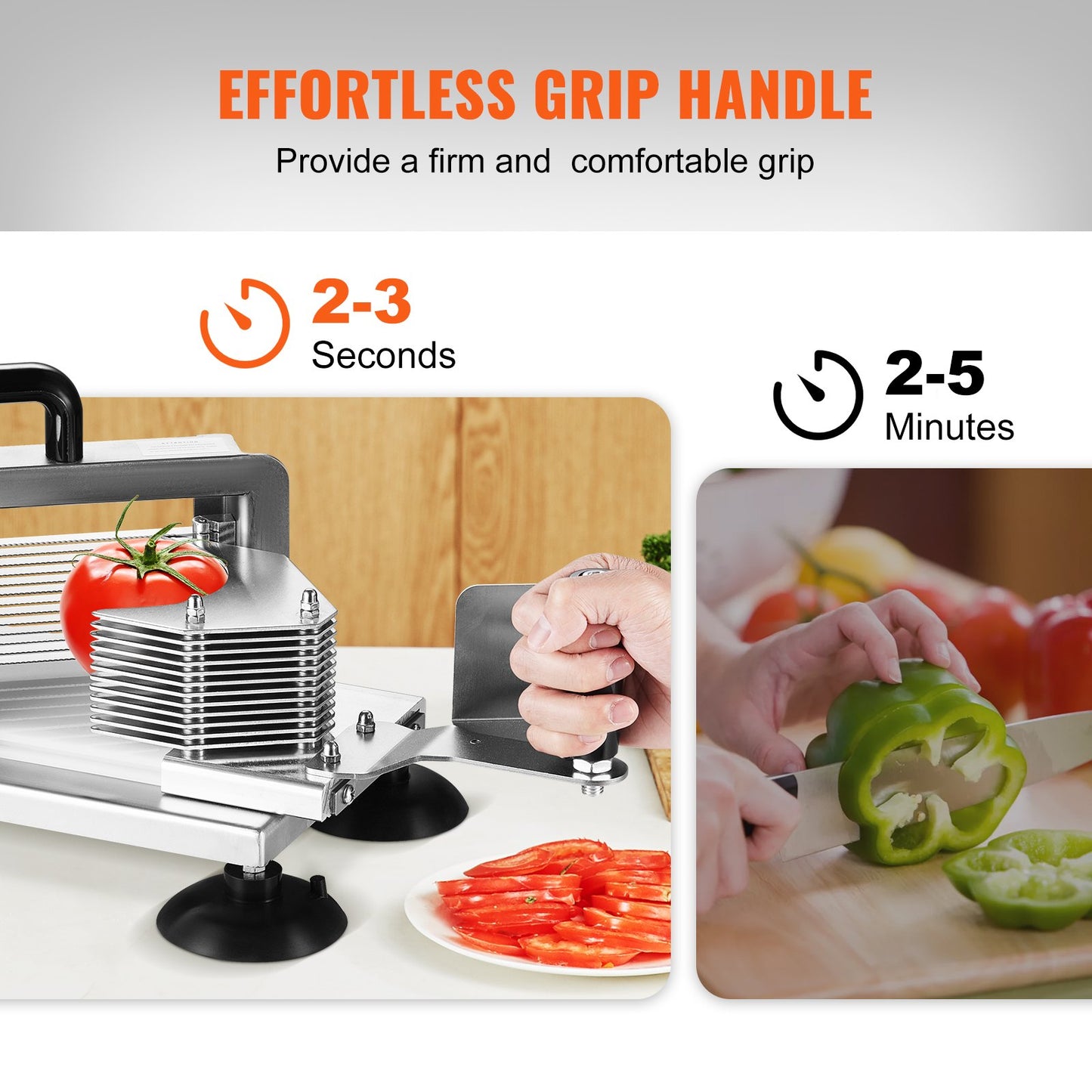 Heavy Duty Stainless Steel Tomato Slicer 3/16 Inch Commercial Kitchen Tool - Silver