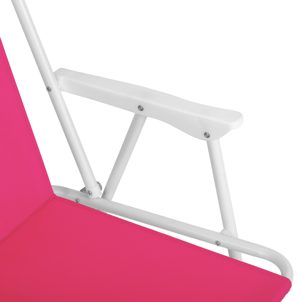Folding Beach Chair with Detachable Umbrella - XL Size, Pink