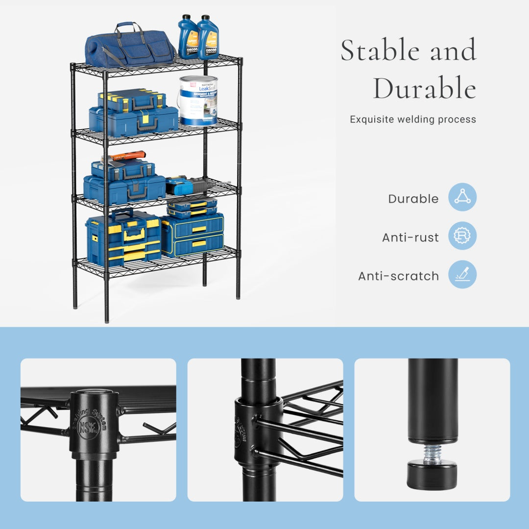 Adjustable Heavy-Duty Metal Wire Storage Rack Shelves