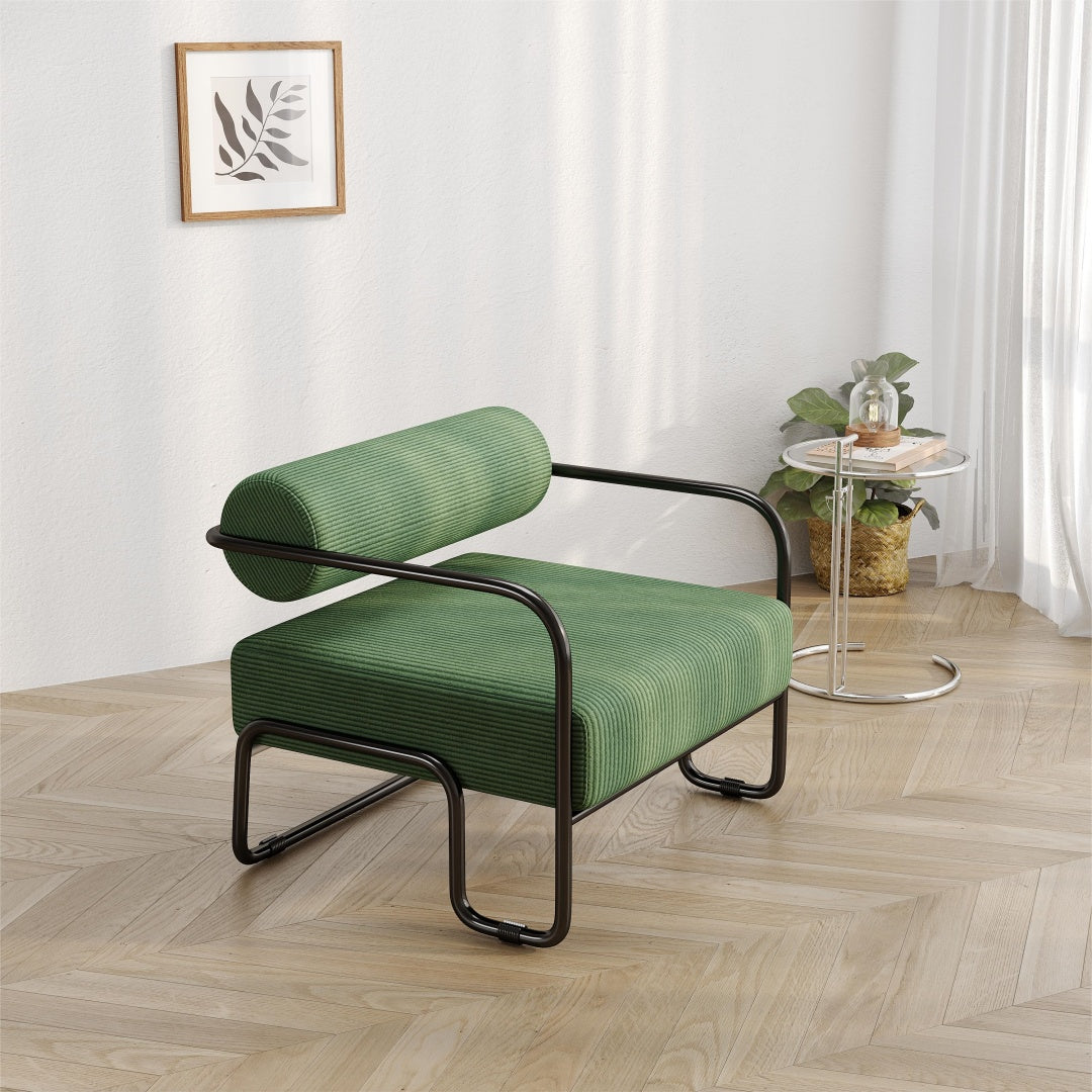 Dark Green Iron Sofa Chair - Lazy Individual & Balcony Leisure Chair