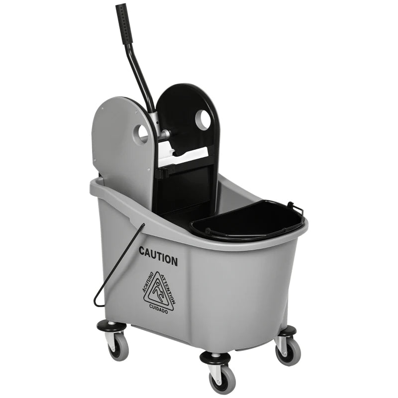 9.5 Gallon 38 Quart Mop Bucket With Wringer Cleaning Cart, 4 Moving