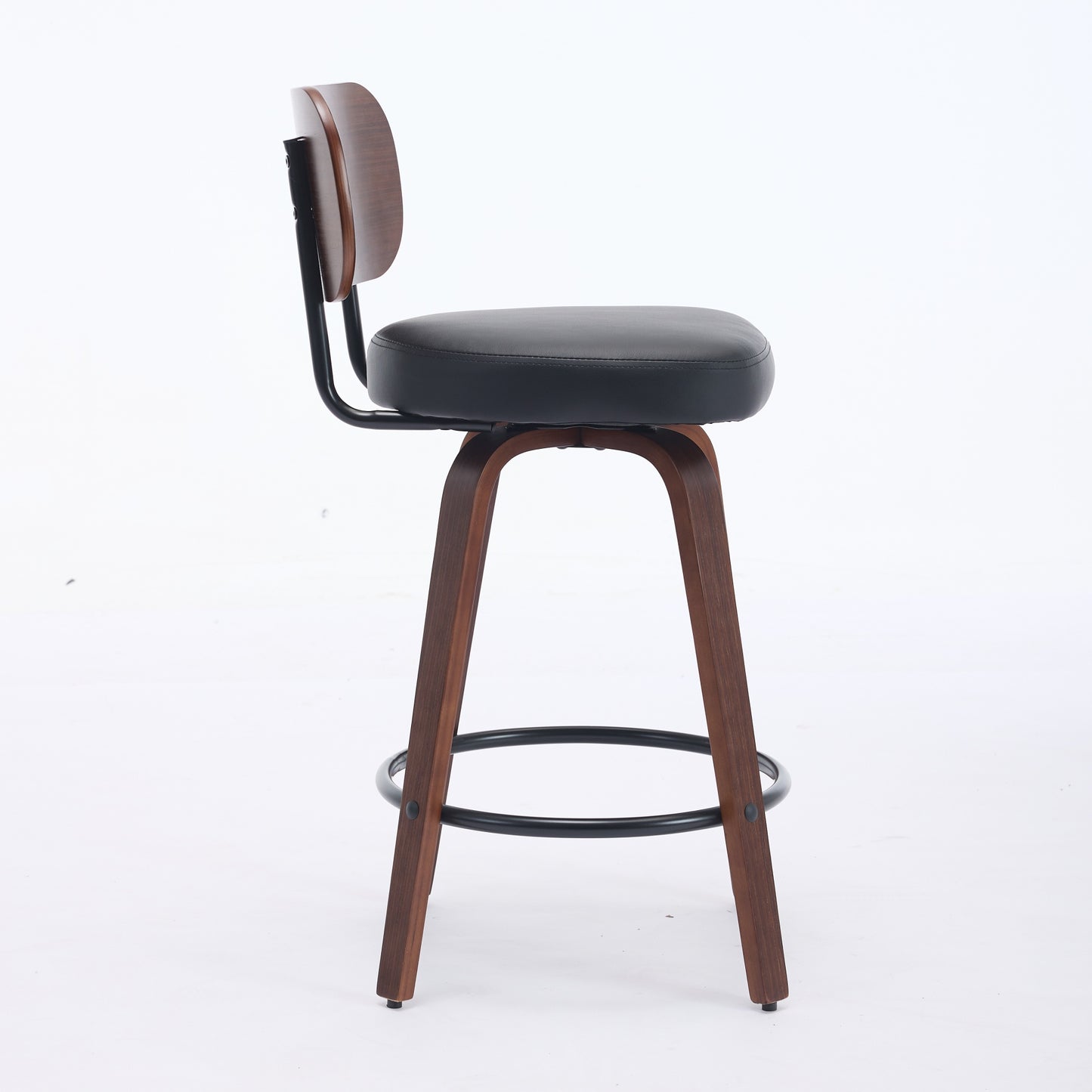 Swivel Bar Stools Set Of 2, 26 Upholstered Faux Leather Counter