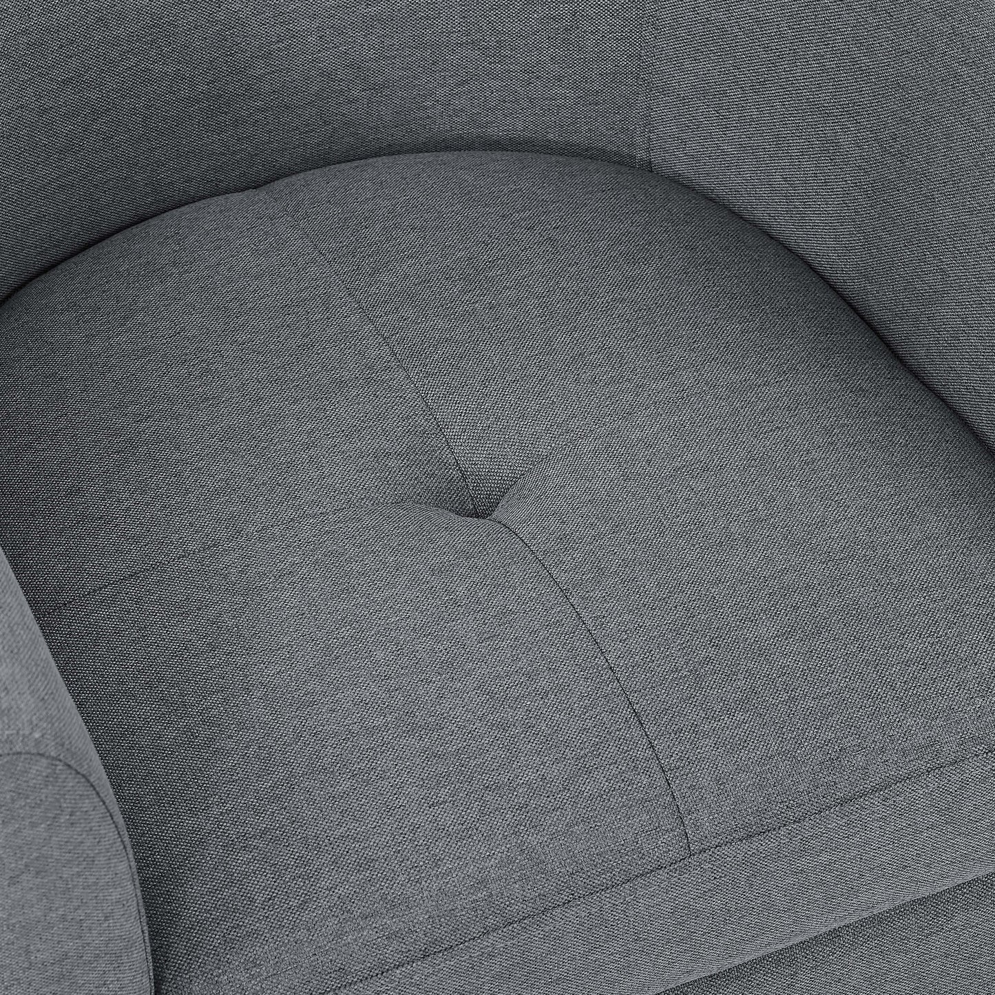 Gray Polyester Barrel Chair with Ottoman - 25.5" Wide