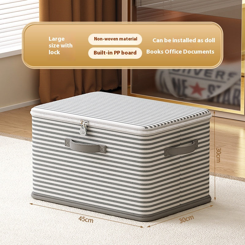 Large Lockable Clothes Storage Box with Handles for Home Organization