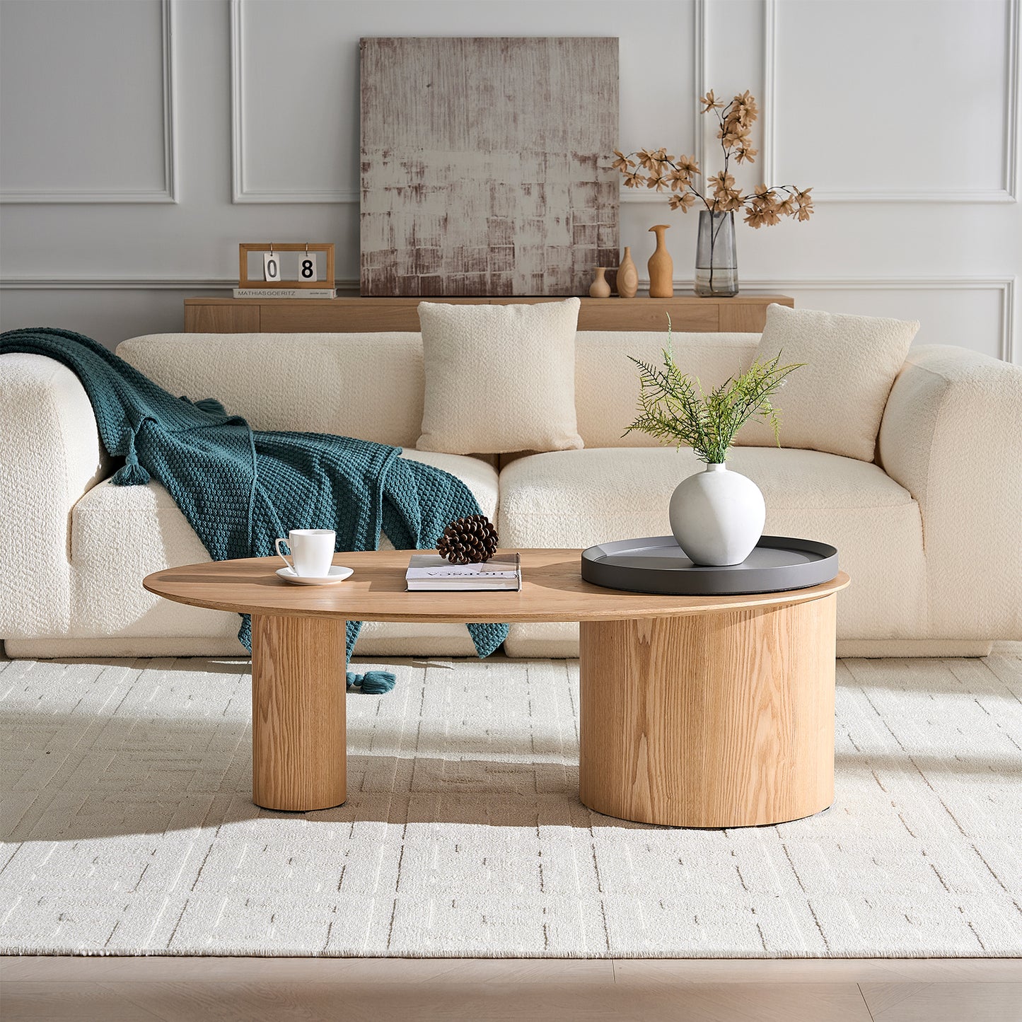 Modern Oval Luxury Coffee Table, Sophisticated Living Room Center