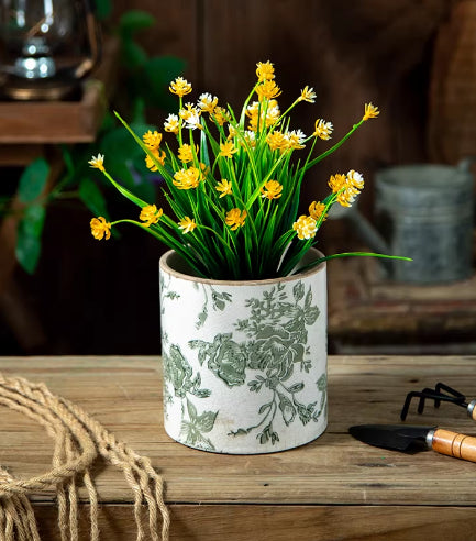 Retro Ceramic Flower Pot - Home Decor Garden Planter Upright Style