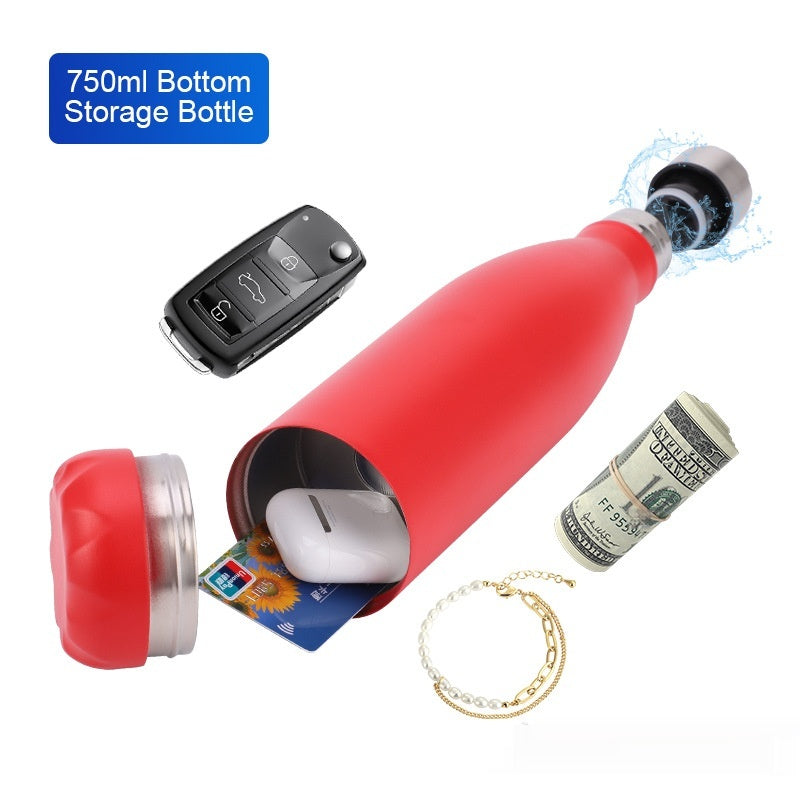 Large Capacity Outdoor Storage Cup - Stainless Steel Water Bottle with Ring
