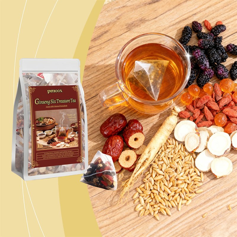 Ginseng Liubao Qixue Health Tea - 15 Pieces