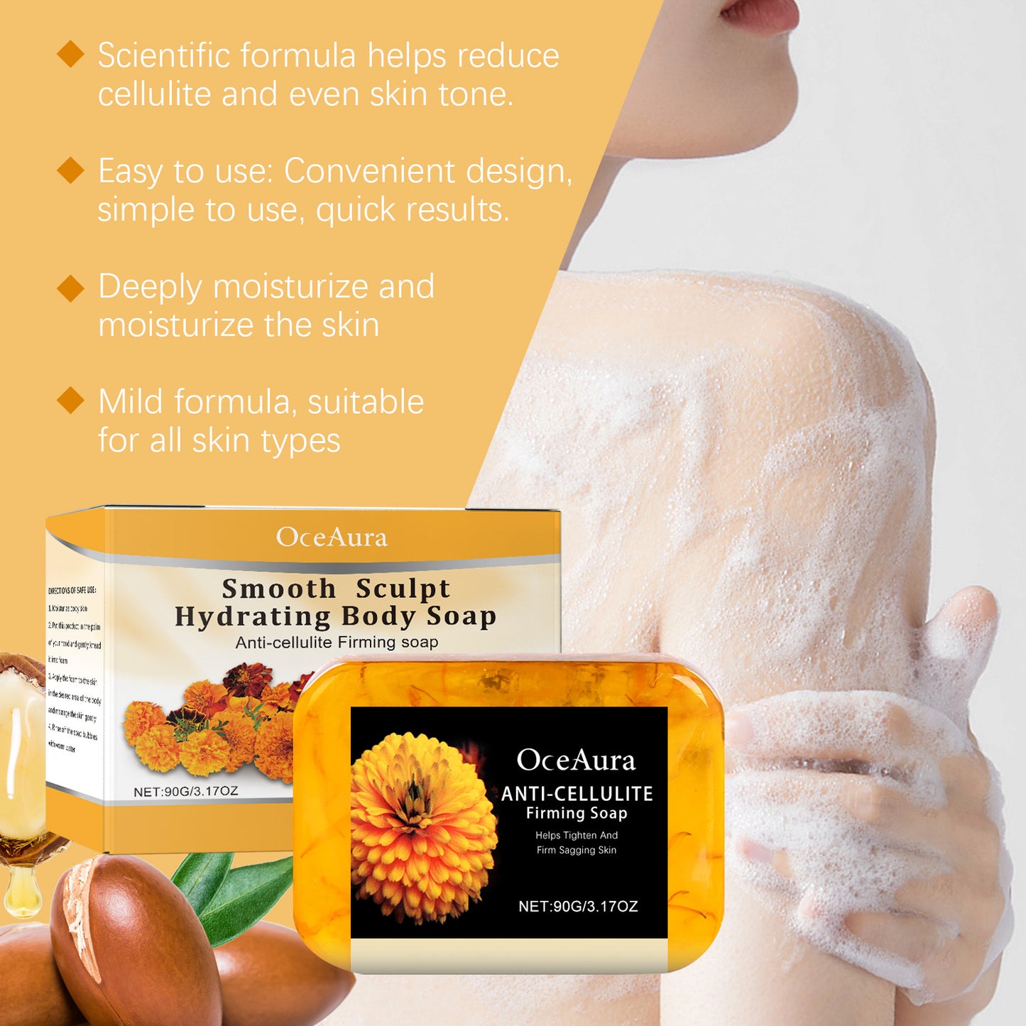 Orange Peel Moisturizing Body Soap with Niacinamide & Collagen