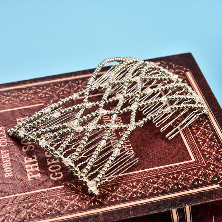 20-Tooth Beaded Hair Comb - Electroplated Alloy